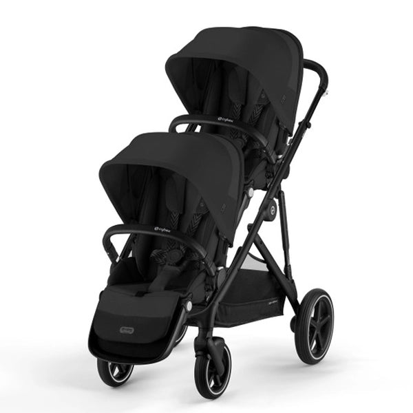 cybex twinyx double umbrella stroller Cybex Gazelle S Double Stroller Almond Beige/Black Frame