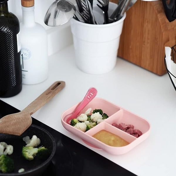 Beaba Silicone Divided Plate with Spoon - Separate child's food