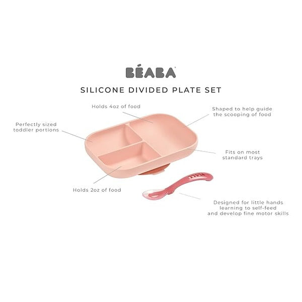Beaba Silicone Divided Plate with Spoon features