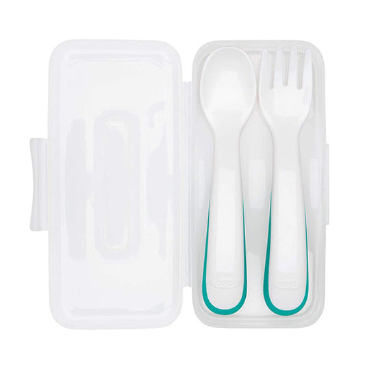 OXO On-the-Go Fork and Spoon Set wih Travel Case - Teal_thumb1