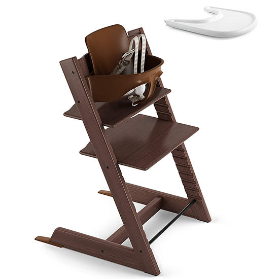 Stokke Tripp Trapp Highchair Walnut with Tray ships for free