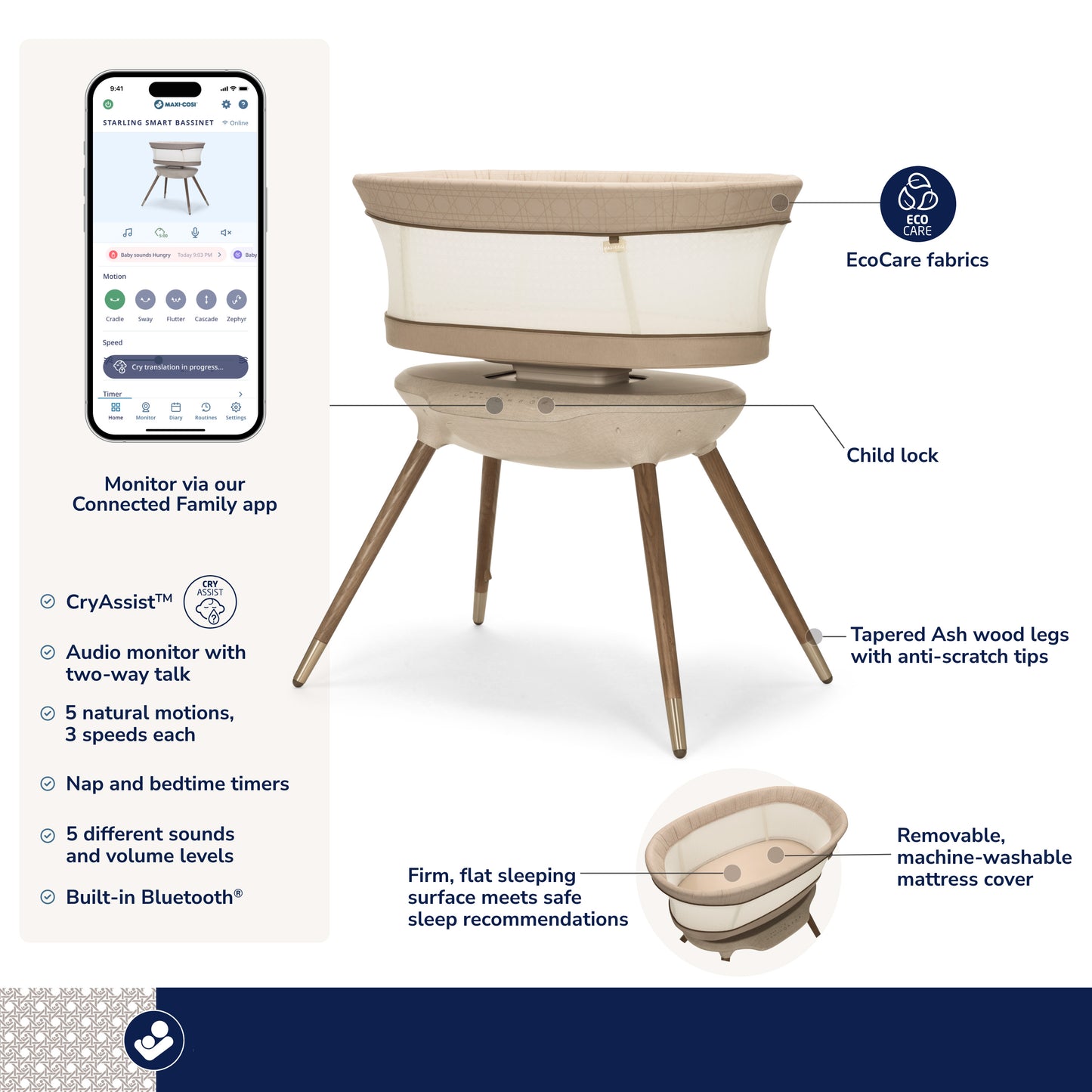 Maxi-Cosi Starling Smart Bassinet - Kindred