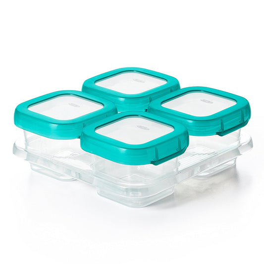 OXO TOT Plastic Baby Blocks Freezer Storage Containers (4 OZ) -