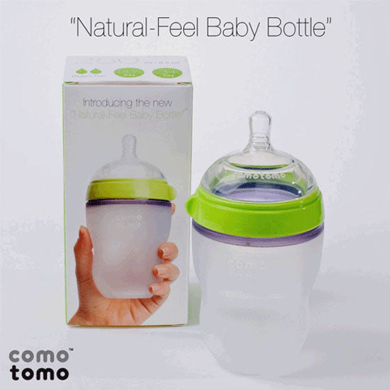 Comotomo Natural Feel Baby Bottle - 8 oz - Green-7