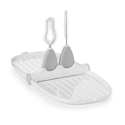 OXO TOT Breast Pump Parts Compact Drying Rack with Detail Brushes - Grey