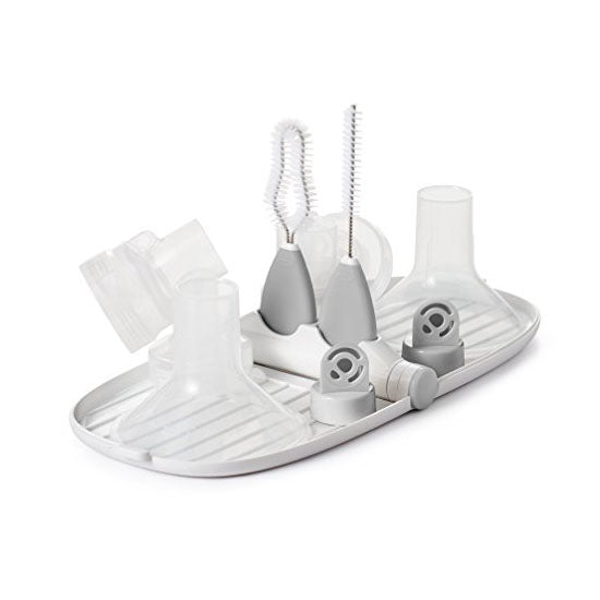 OXO TOT Breast Pump Parts Compact Drying Rack with Detail Brushes - Grey-3