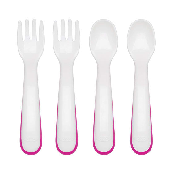 OXO Tot Fork and Spoon Training Set - Pink_thumb1