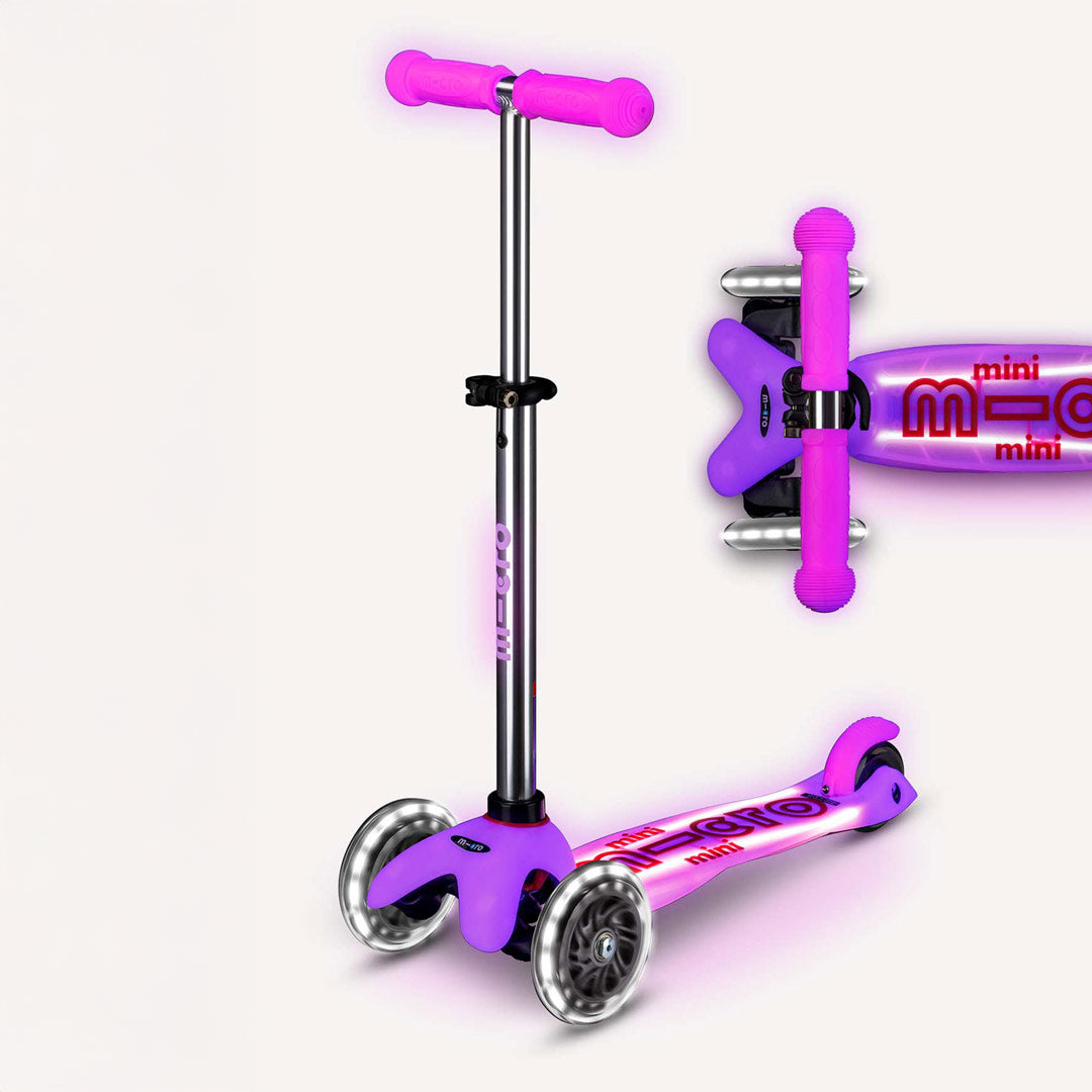 Micro Kickboard Mini Glow Plus LED Scooter - Frosty Pink