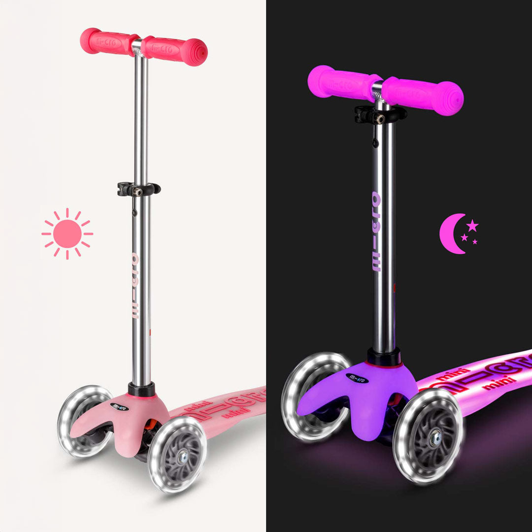 Micro Kickboard Mini Glow Plus LED Scooter - Frosty Pink