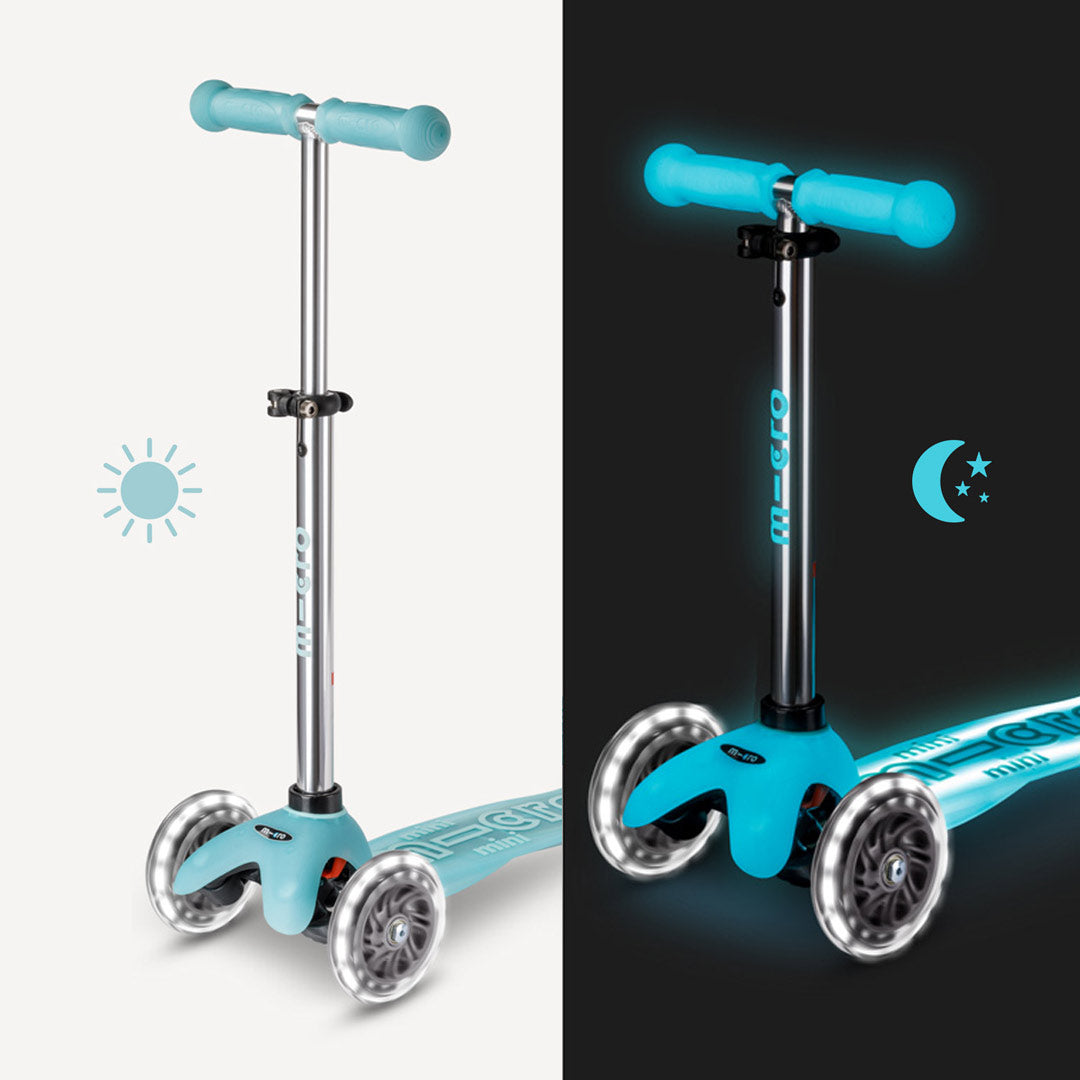 Micro Kickboard Mini Glow Plus LED Scooter - Glacier Aqua