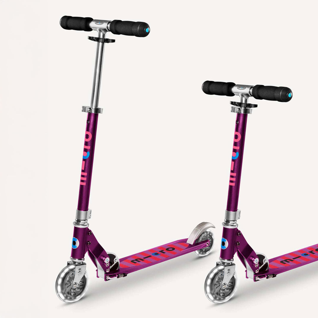 Micro Kickboard Sprite LED Scooter - Purple-Stripe