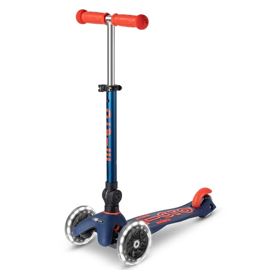 Micro Kickboard Mini LED Foldable Scooter Navy Blue Hero