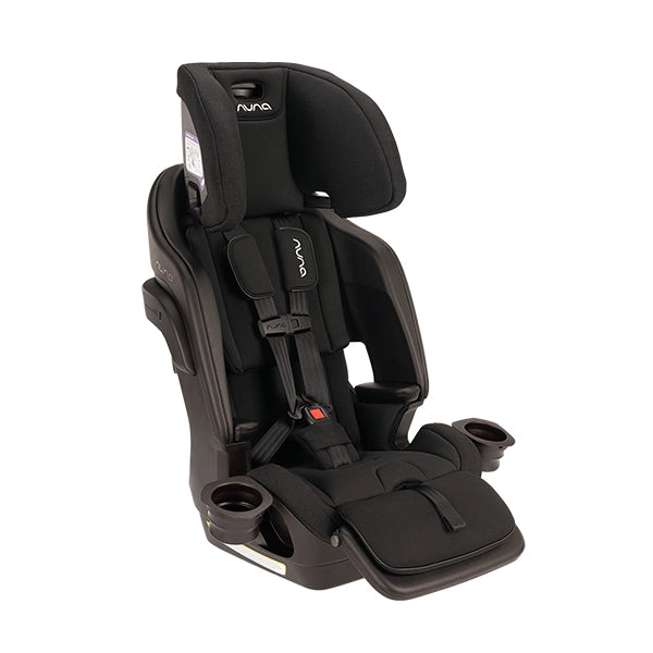 Nuna LUMN Harness Booster Car Seat in Caviar with Height Extended
