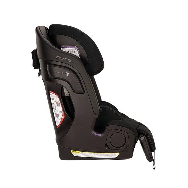 Nuna LUMN Harness Booster Car Seat in Caviar Profile View