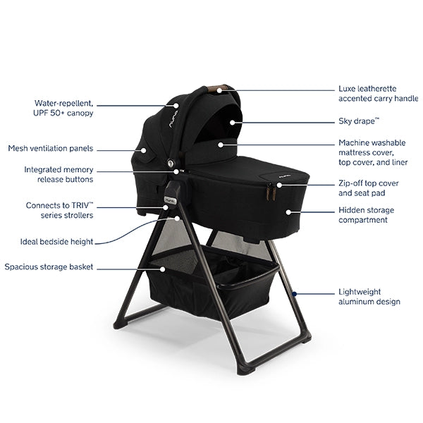Nuna LYTL Bassinet with Stand for Triv Stroller Featured Specs