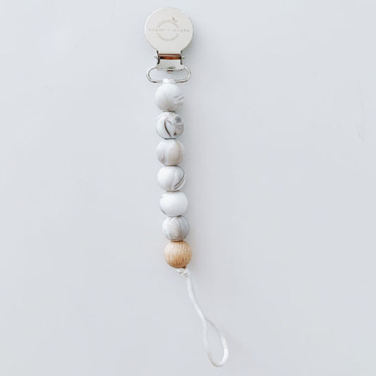 Sugar + Maple Wood Pacifier Clip - Marble_thumb1