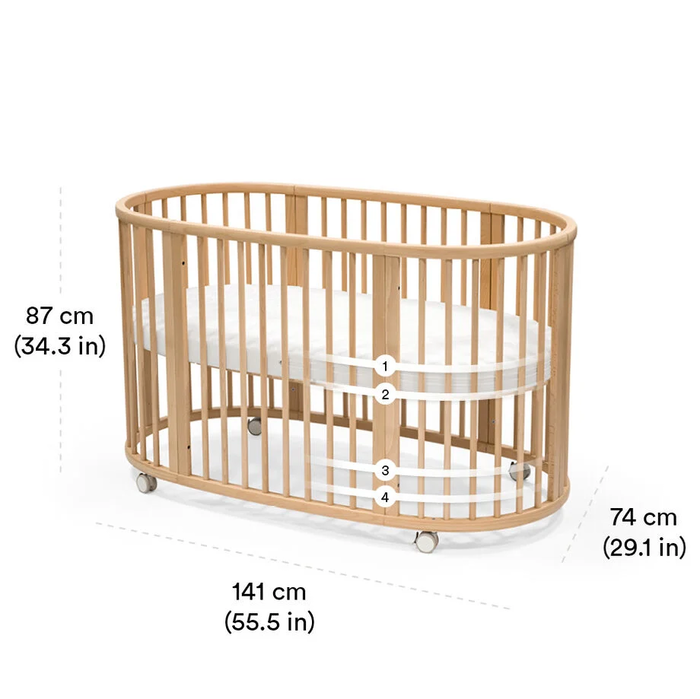 Stokke Sleepi Crib includes manufacturers warranty.