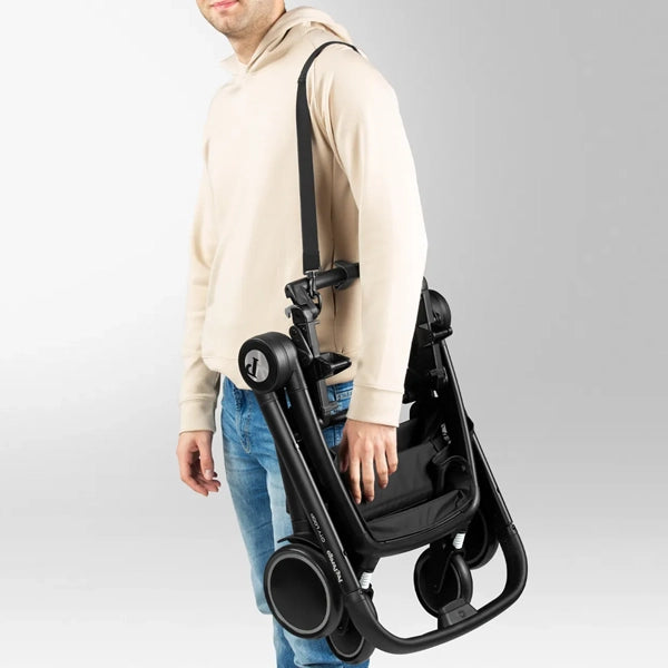 Peg Perego City Loop Stroller Frame in True Black Lifestyle