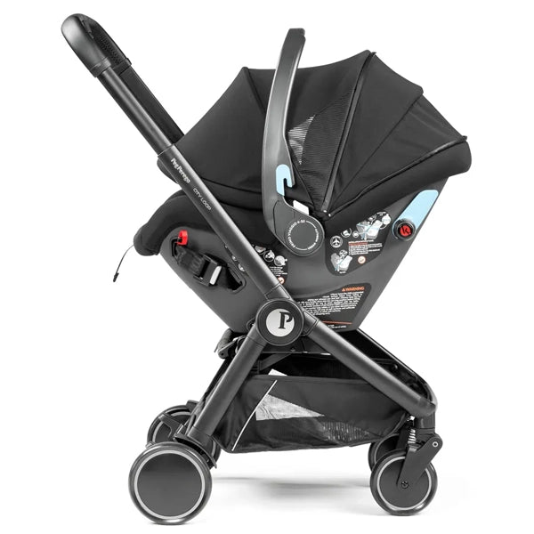 Peg Perego City Loop Stroller + Primo Viaggio Urban Mobility Infant Car Seat Travel System Product View Rear Facing Infant Car Seat Profile