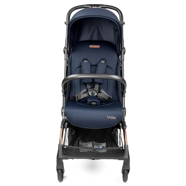 Peg Perego Volo Travel Stroller in Blue Shine Front View Product Image