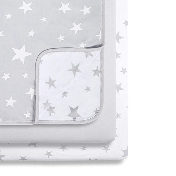 Snuz SnuzPod4 3 Piece Bedding Set in Grey Stars