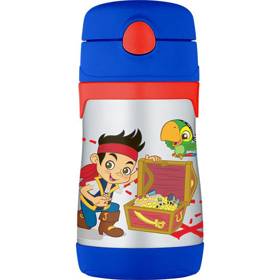 Thermos Vacuum Insulated Stainless Steel 10-Ounce Straw Bottle, Jake and The Neverland Pirates