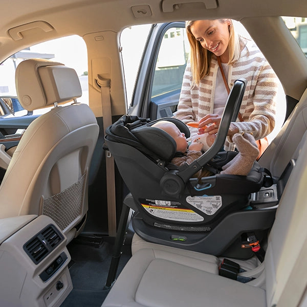 UPPAbaby Aria in Jake with SmartSecure Base Equipped with Load Leg Lifestyle