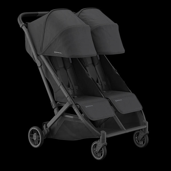 UPPAbaby Minu Duo Side-by-Side Compact Double Stroller in Jake Extended Canopy