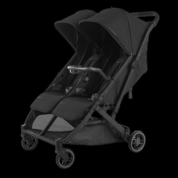 UPPAbaby Minu Duo Side-by-Side Compact Double Stroller in Jake with Snack Tray Sold Separately
