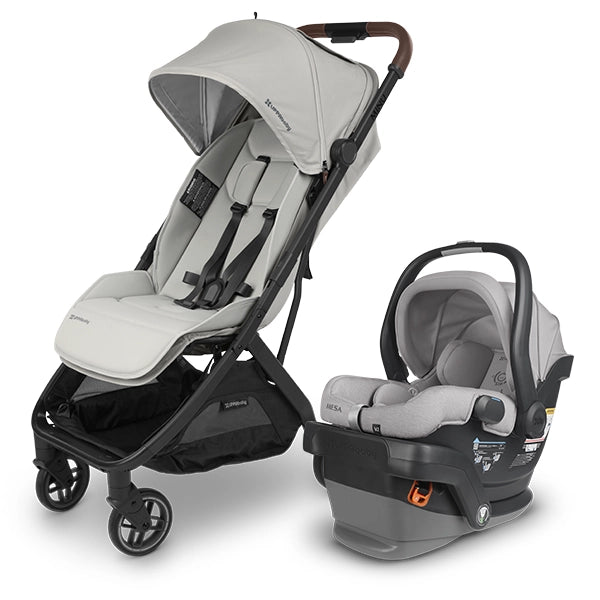 UPPAbaby Minu V3 in Savannah with Mesa V2 in Stella Travel System