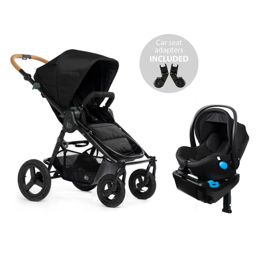Bumbleride Era Stroller in Black with Clek Liing in Railroad Ziip (FR Free) Travel System