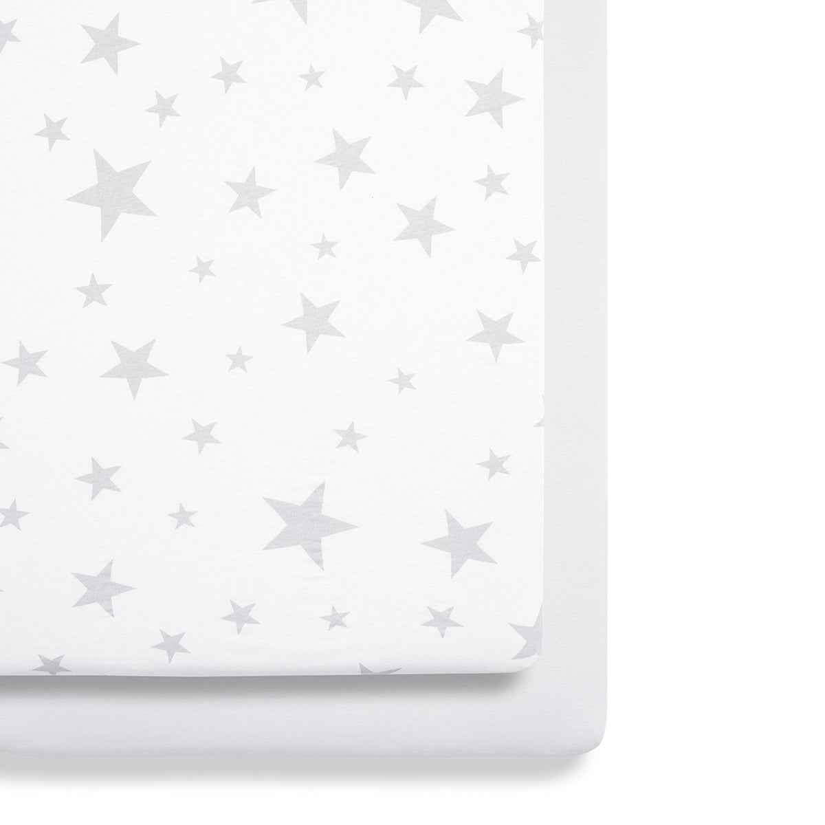 Snuz Twin Pack Sheets - Crib Grey Star