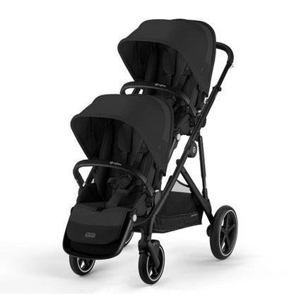 Cybex Gazelle S 2 Double Stroller in All Black Hero Image