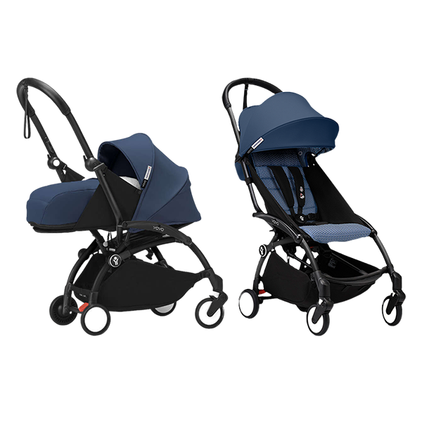 stokke blue stroller Stokke YOYO3 Stroller with Newborn Set White Frame w/ Aqua