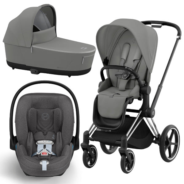 bassinet cybex stroller Cybex Priam 4 Newborn Stroller with Car Seat Peach Pink/Chrome Black