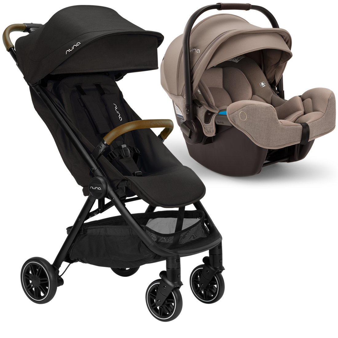 nuna convertible stroller Nuna TRVL + Pipa RX Travel System Caviar/Cedar