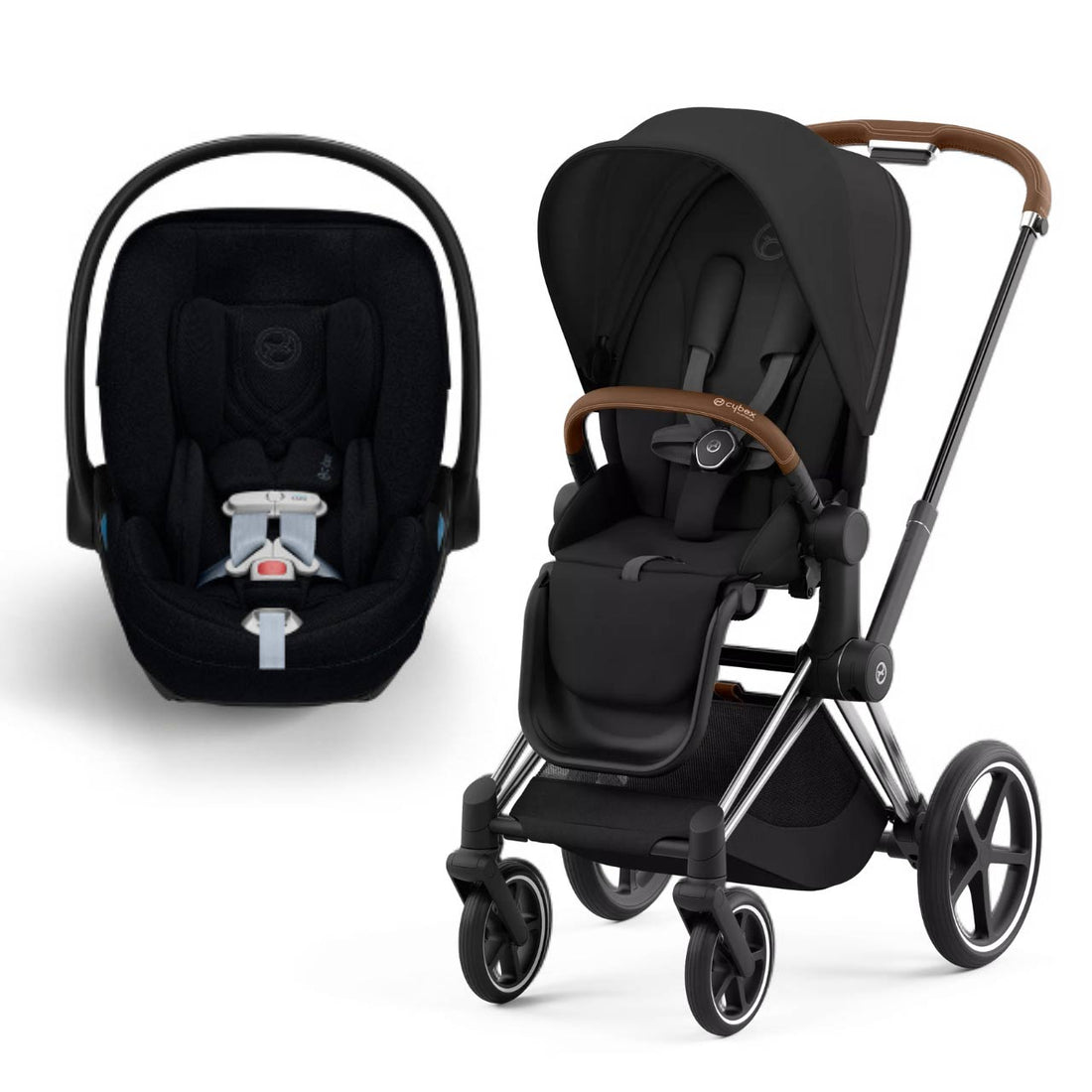 cybex priam travel system rose gold Cybex Priam 4 Travel System with Cloud T Sepia Black/Matt Black