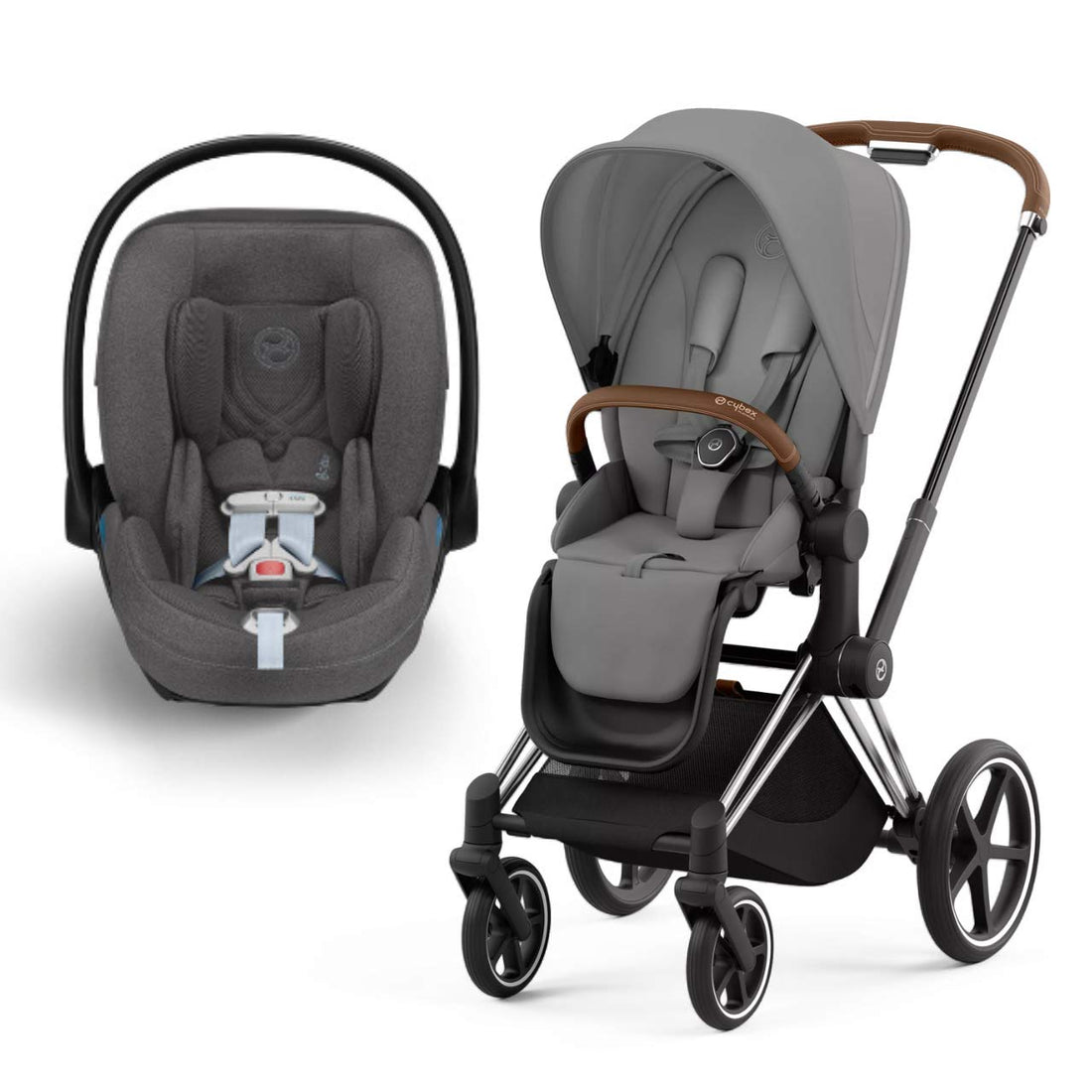 cybex vagn Cybex Priam 4 Travel System with Cloud T Sepia Black/Matt Black
