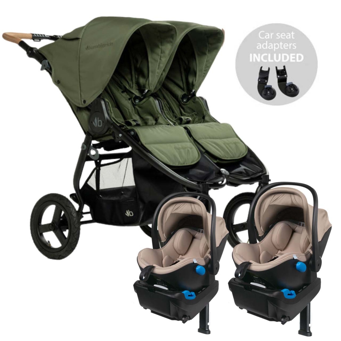 Bumbleride Indie Twin + Two Clek Liings Travel System Dusk/Latte