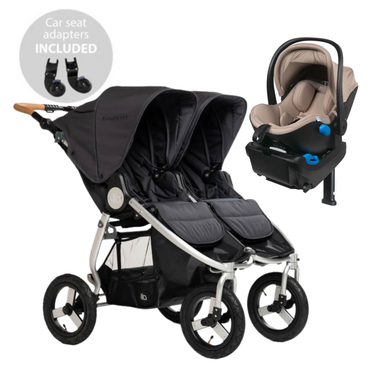 Bumbleride Indie Twin Stroller Travel System with a single Clek