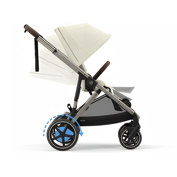 cybex e-gazelle Cybex e-Gazelle S Electronic Assist Stroller, Black Frame/Almond Beige