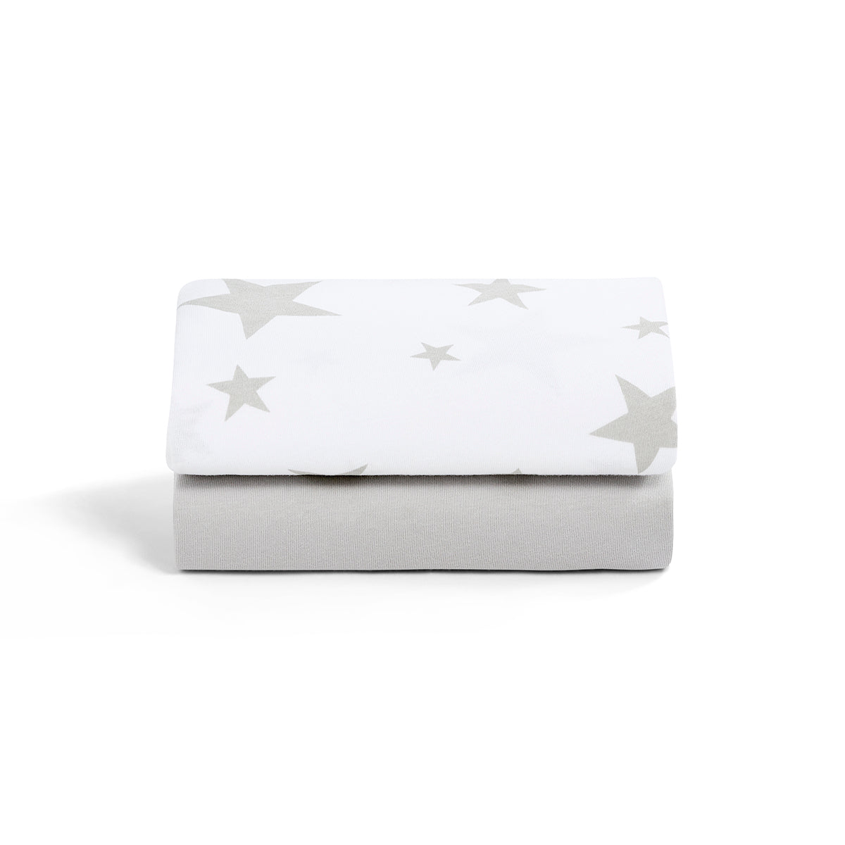 Snuz Twin Pack Sheets - Crib Grey Star