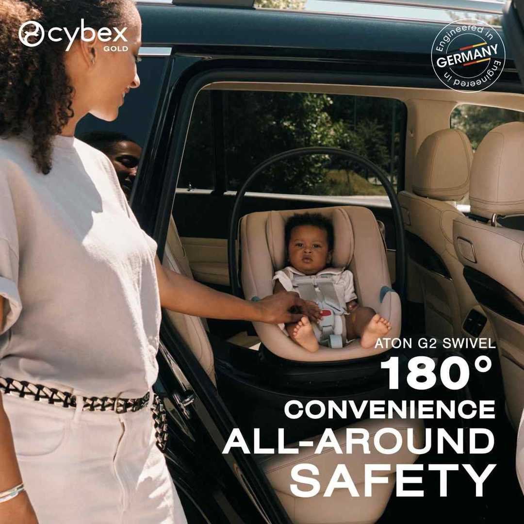 cybex aton safety Aton G2 Swivel Infant Car Seat with Load Leg Base by Cybex Almond Beige