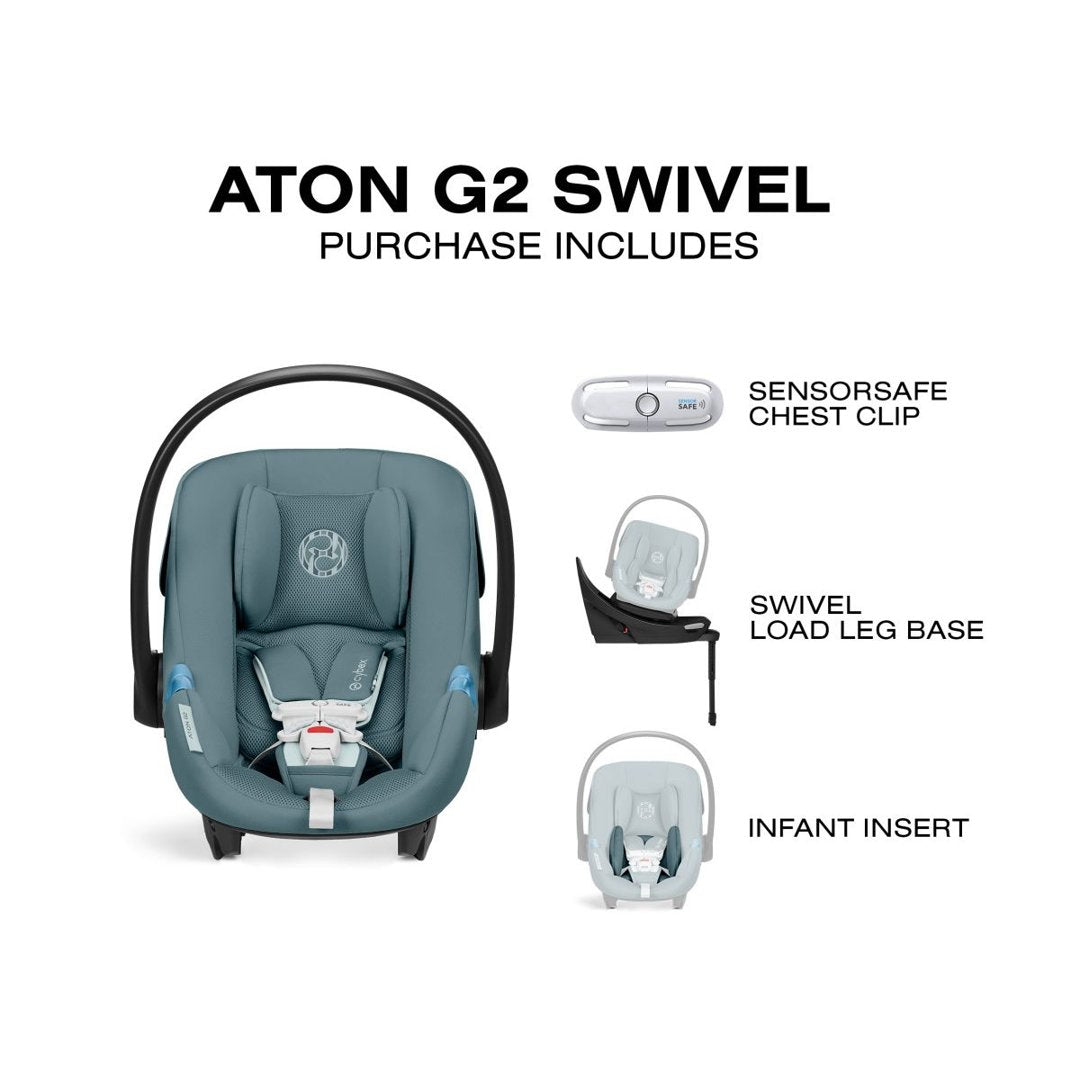cybex car seat replacement parts Aton G2 Swivel Infant Car Seat with Load Leg Base by Cybex Almond Beige