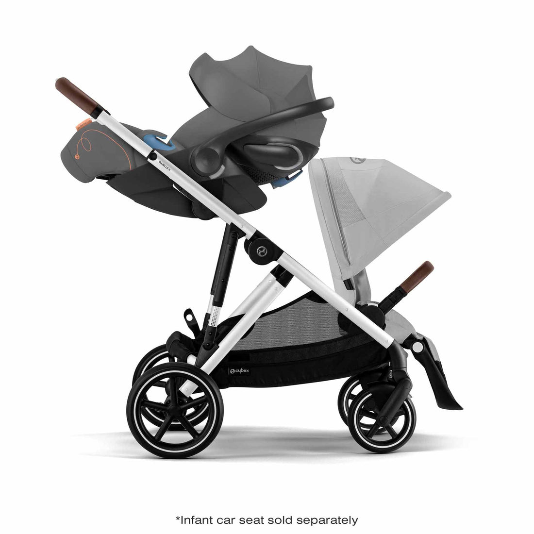 Cybex Gazelle S double with car seat and second seat