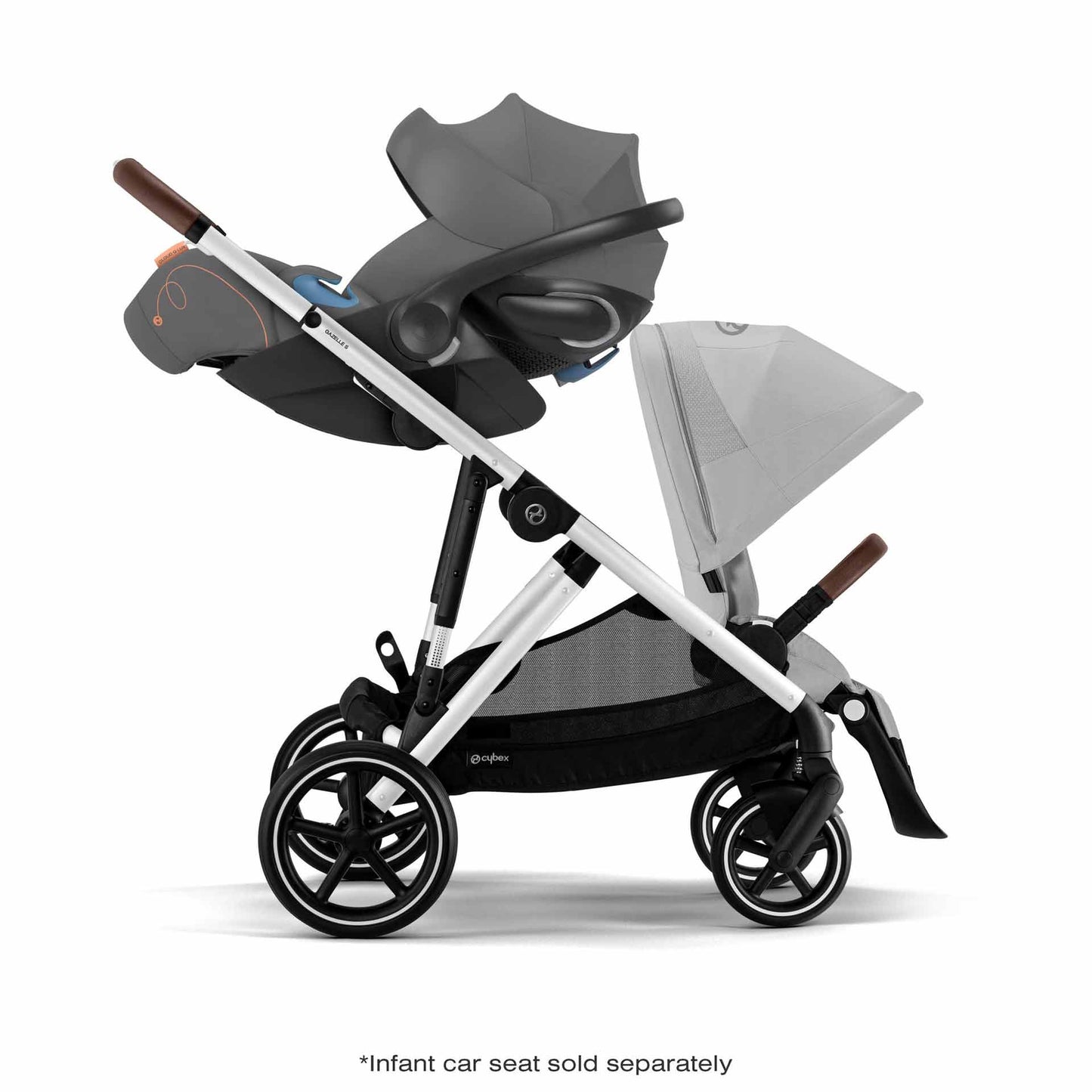 Cybex Gazelle S double with car seat and second seat
