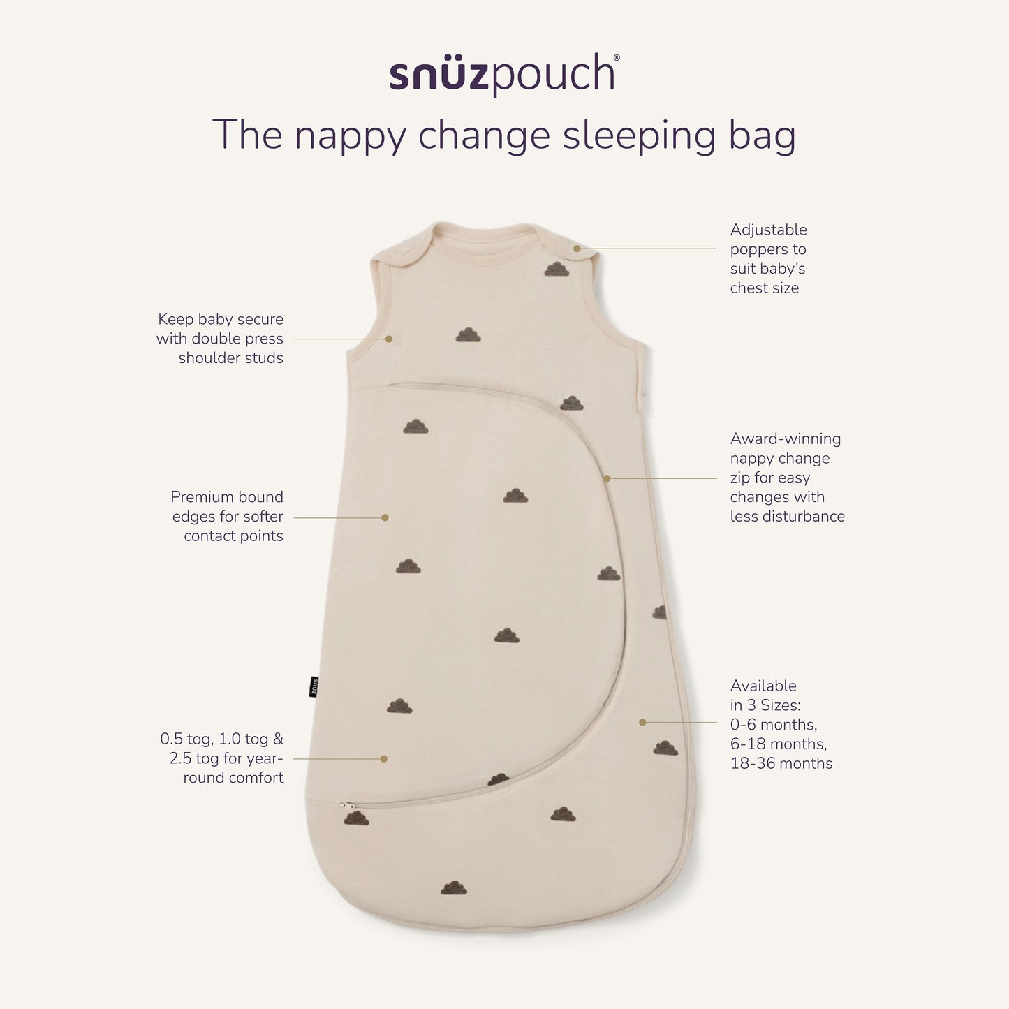 Snuz SnuzPouch Sleeping Bag - Sage Cross