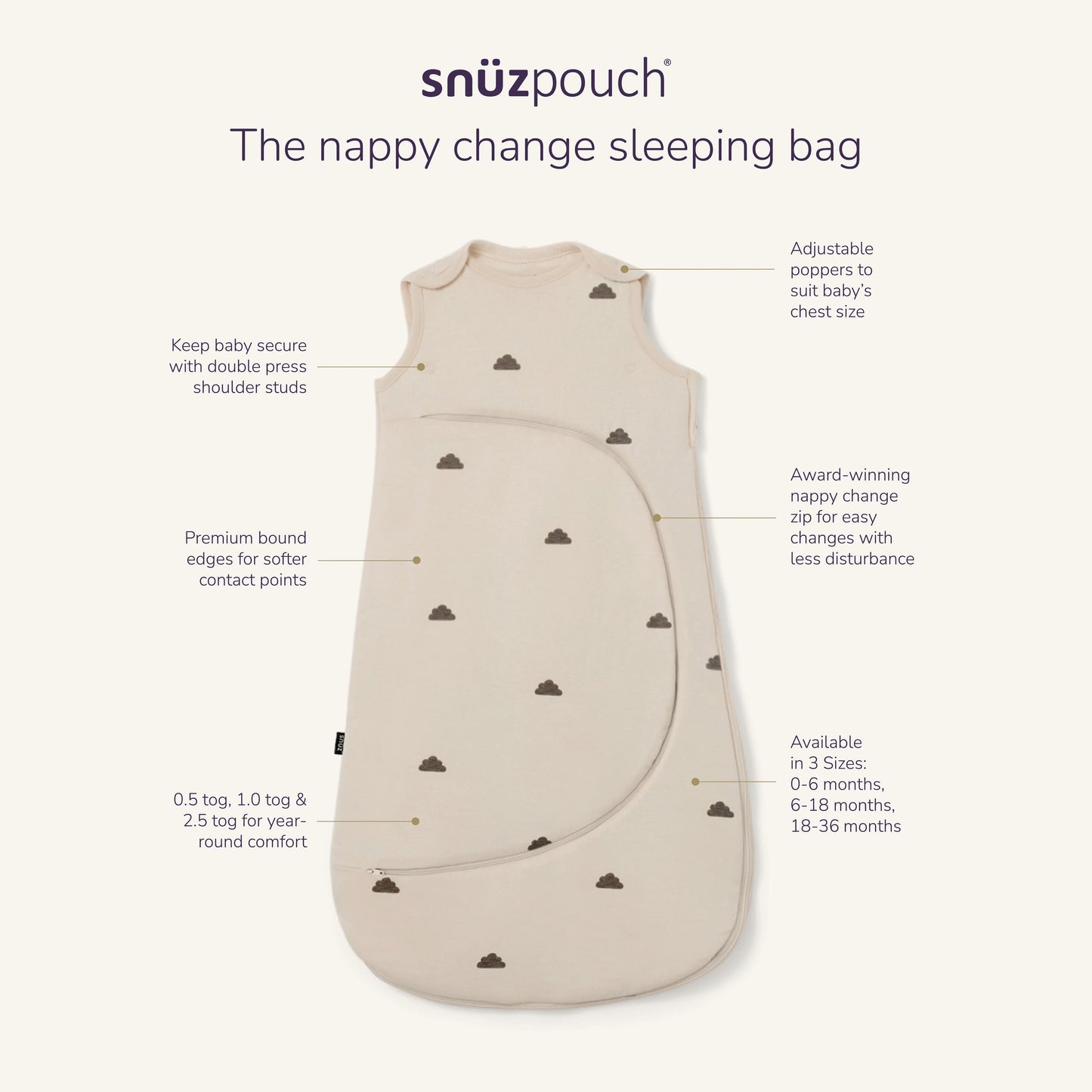 SnuzPouch Sleeping Bag - Sage Cross