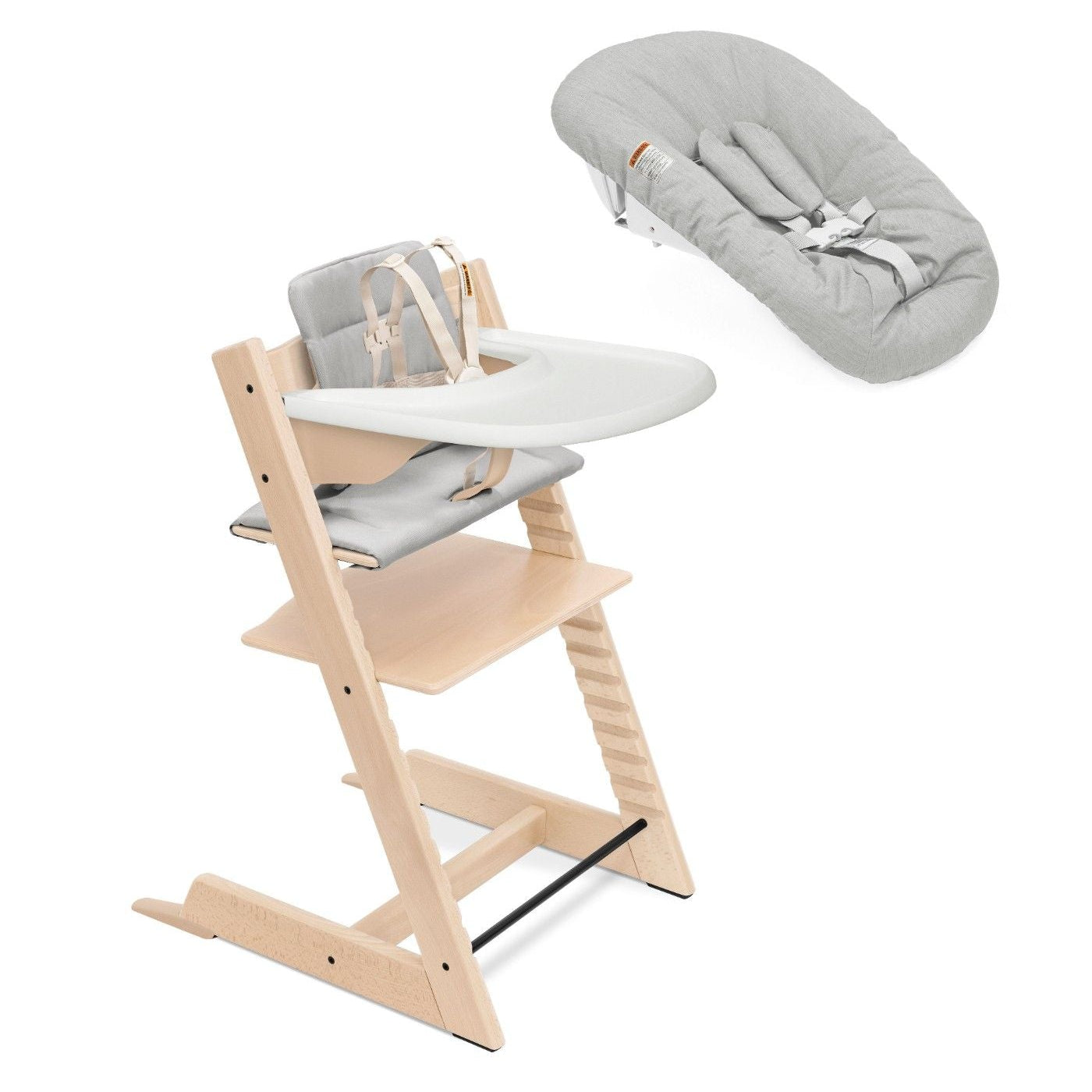 STOKKE TRIPP TRAPP NEWBORN SET 　アンスラサイト Stokke Tripp Trapp Complete Bundle + Newborn Set – Kidsland