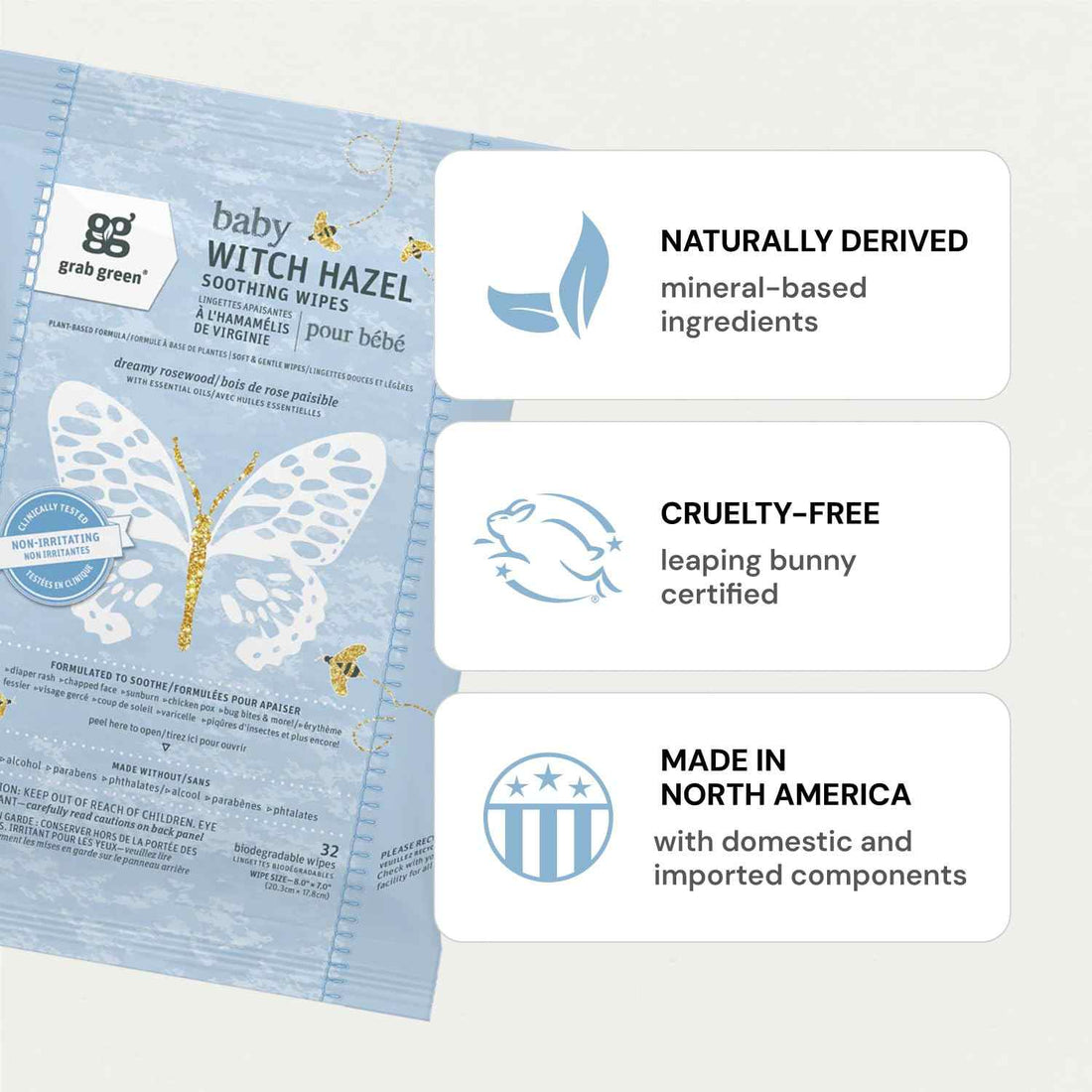 Grab Green Baby Witch Hazel Soothing Wipes